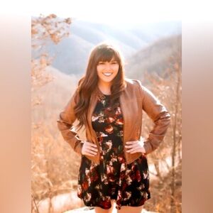 Black Sundress with Floral Pattern in Red, Orange, Brown, & Green Colors